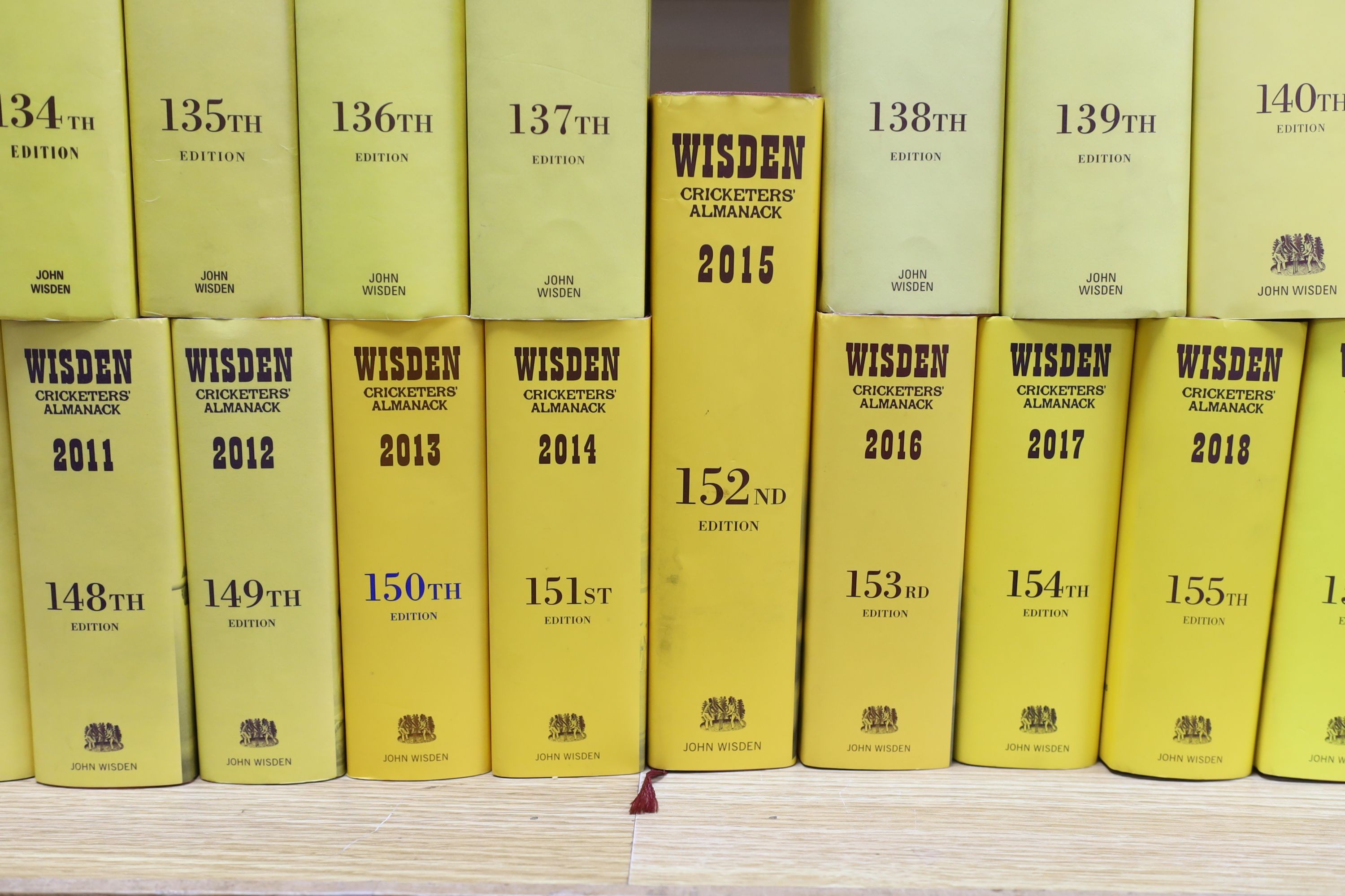 A run of cricket Wisden Almanacks, 1978-2020